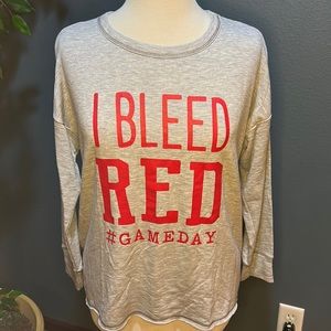 Women’s Long sleeve sweatshirt ‘I BLEED RED #GAMEDAY’